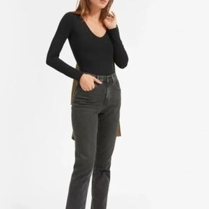 Everlane V Neck Long Sleeve Bodysuit Medium